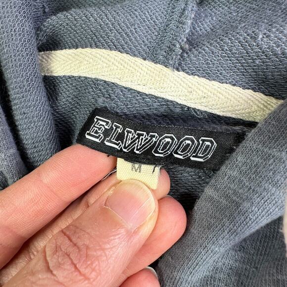 Elwood Hoodie Men Medium Blue Gray Short Sleeve Athleisure Sport Casual Pullover - Picture 3 of 7